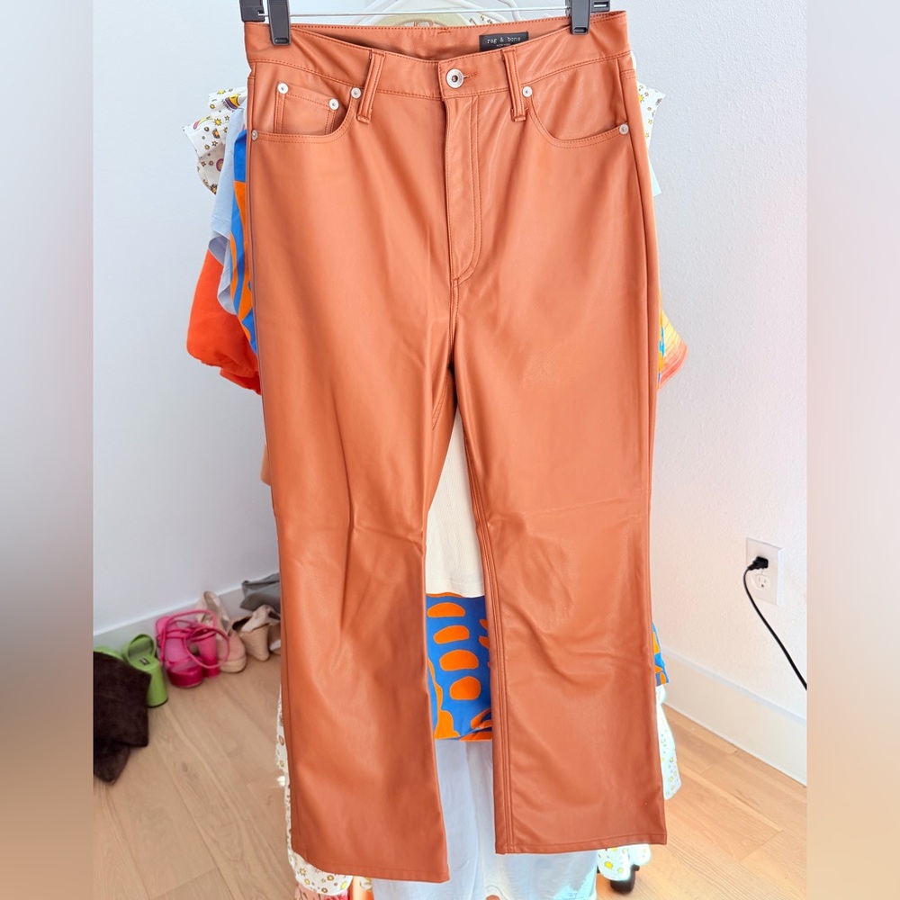 rag & bone Terracotta Faux Leather Pants
